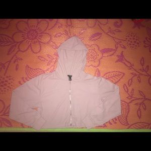 Lavender cropped zip up hoodie from forever21